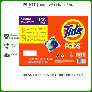 Viên giặt Tide Pods thùng 4 bịch (158 viên) xuất xứ Mỹ