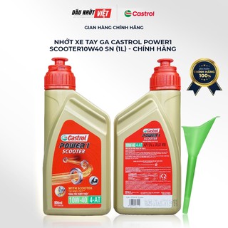 Dầu nhớt tổng hợp xe tay ga castrol power1 scooter 10w40 sn - dầu nhớt việt