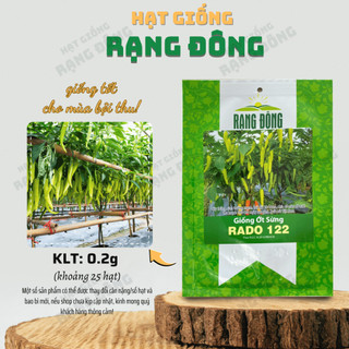 Hạt giống Ớt Sừng Rado 122 (0,2g~25 hạt) cay vừa, kháng bệnh tốt, năng suất cao, trồng quanh năm - Hạt giống Rạng Đông