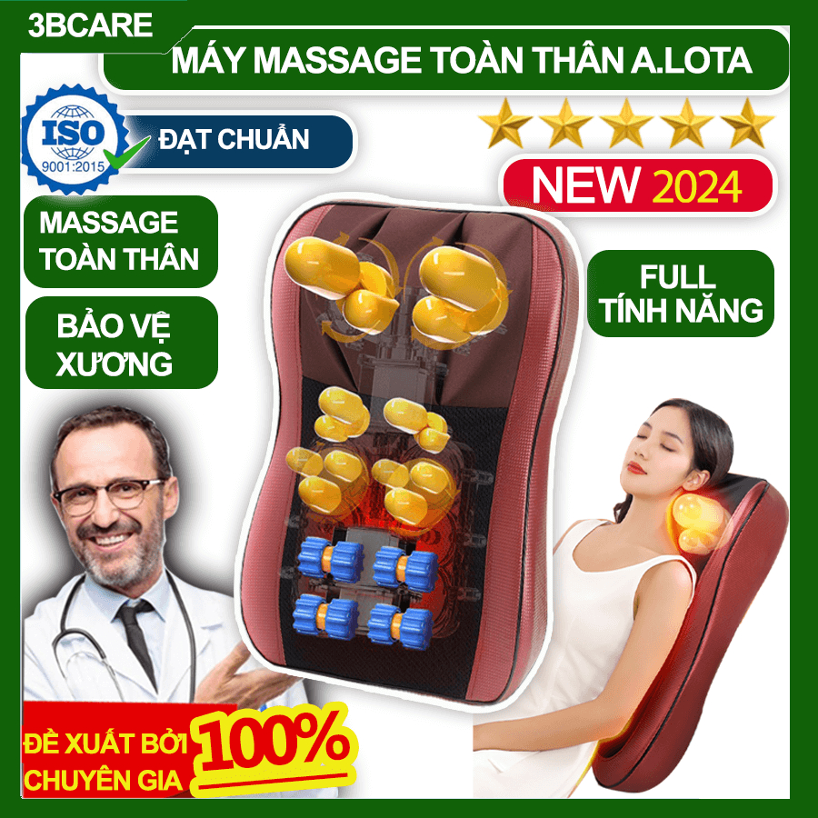 Máy Massage Lưng Và Cột Sống Alota M24 Bảo Vệ Xương Kết Hợp Máy Massage Cổ Vai Gáy Bảo Hành 6 Tháng - Shop 3B Care