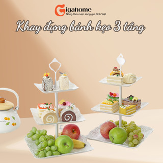 Khay Đựng Hoa Quả, Mứt Tết, Bánh Kẹo 3 Tầng Trang Trí Nhà GIGAHOME 9093