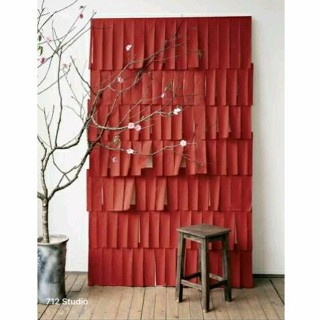 100 tờ 6*20cm giấy đỏ dán tường trang trí Tết (có keo)