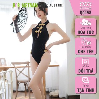 Bộ Đồ Ngủ Sườn Xám Body Cosplay Chất Liệu Nhung Co Giãn Cao Cấp QQ198