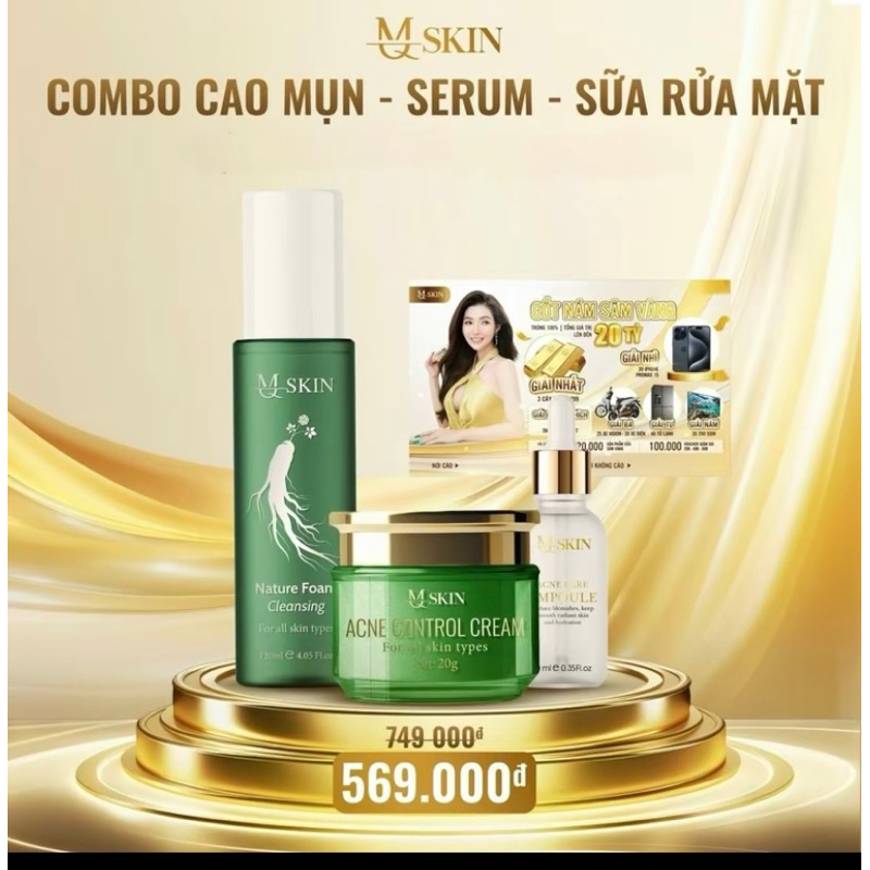 COMBO MỤN 3 MÓN ( CAO MỤN + SERUM + SỮA RỬA MẶT)