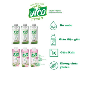 Combo 6 hộp nước dừa tươi vico fresh 330ml