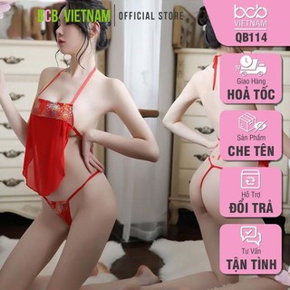 Yếm ngủ màu đỏ sexy - cosplay cô gái Trung Hoa freesize QB-114