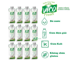  Combo 12 Hộp Nước Dừa Tươi ACP VicoFresh 330ml - Vị Xiêm 
