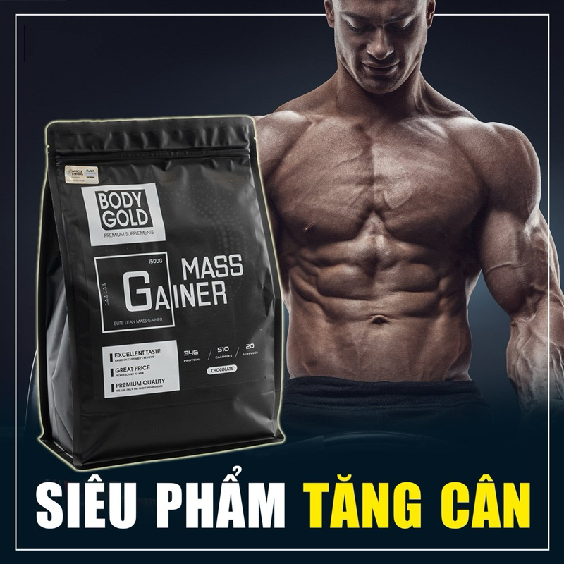 Sữa Tăng Cân Mass Gainer Body Gold 1,5 KG + Tặng Quà Shaker