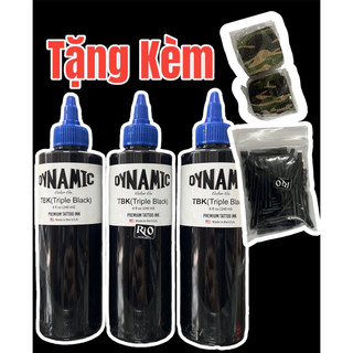 Mực xăm Dynamic TBK siêu đen 8oz [ Tặng kèm quấn máy]