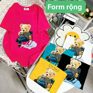 Áo thun nữ phom rộng 55-75kg co giãn tốt 979