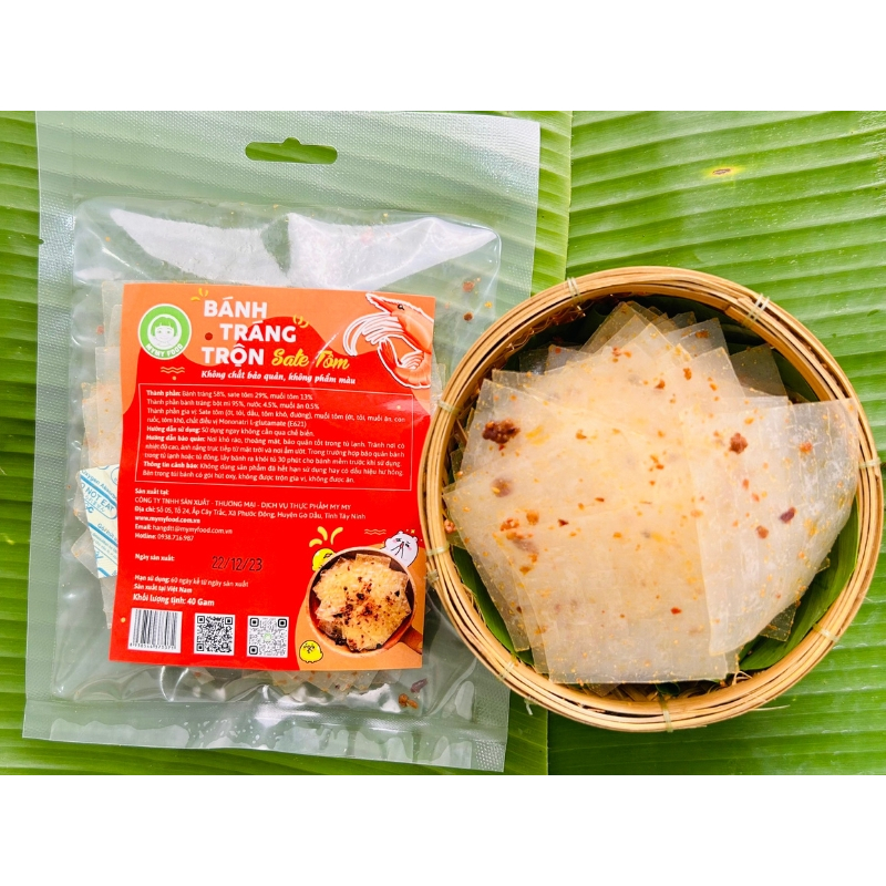Bánh tráng trộn sate tôm