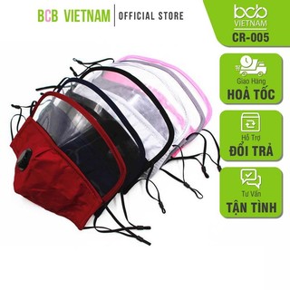Khẩu trang vải có van lọc khí kèm miếng chắn nhựa ngăn giọt bắn cao cấp RC-005 RC-005