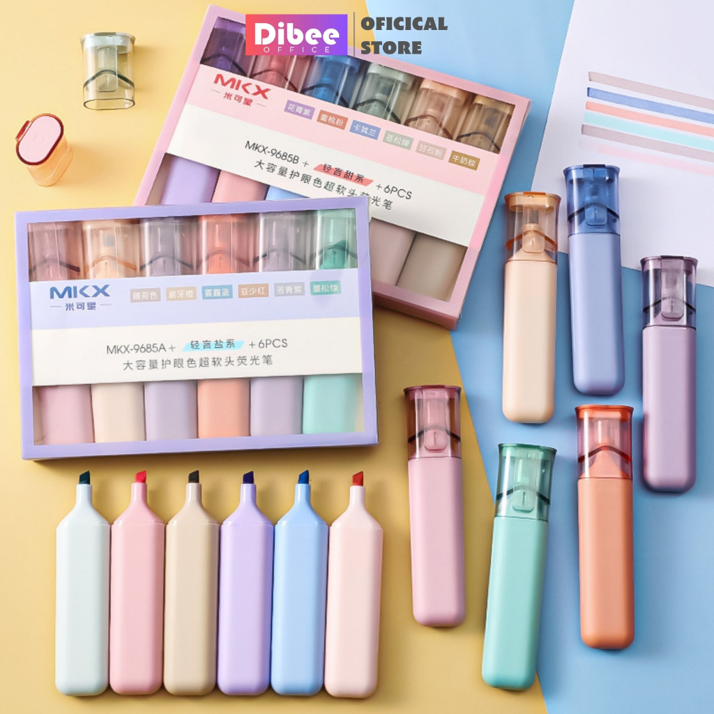 Bút đánh dấu highlight DiBee, bộ bút, set bút highlight màu pastel, highlight maker, bút dạ TỔNG HỢP