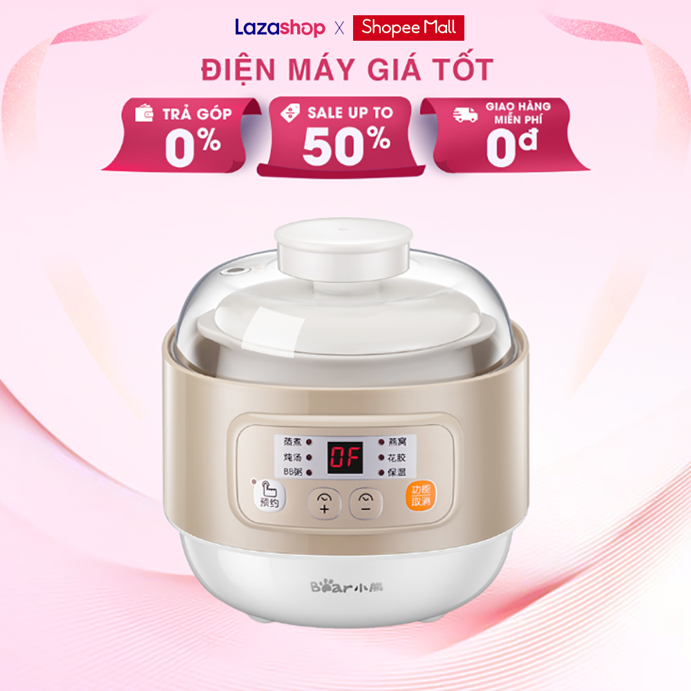 Nồi nấu chậm Bear 0.8 lít DDZ-A08D1 - Hàng chính hãng