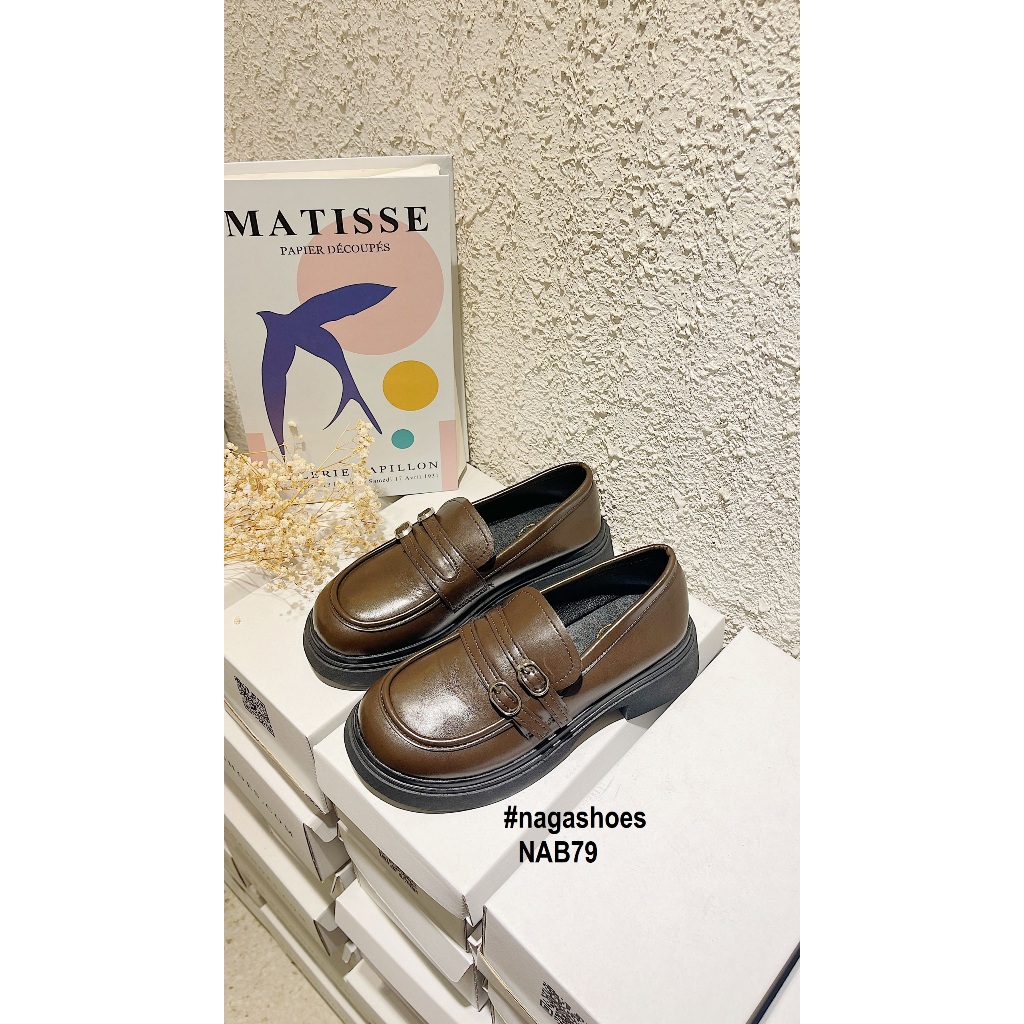 GIÀY LOAFER NAGASHOES HAI QUAI NGANG ĐÍNH KHÓA 4P NAB79