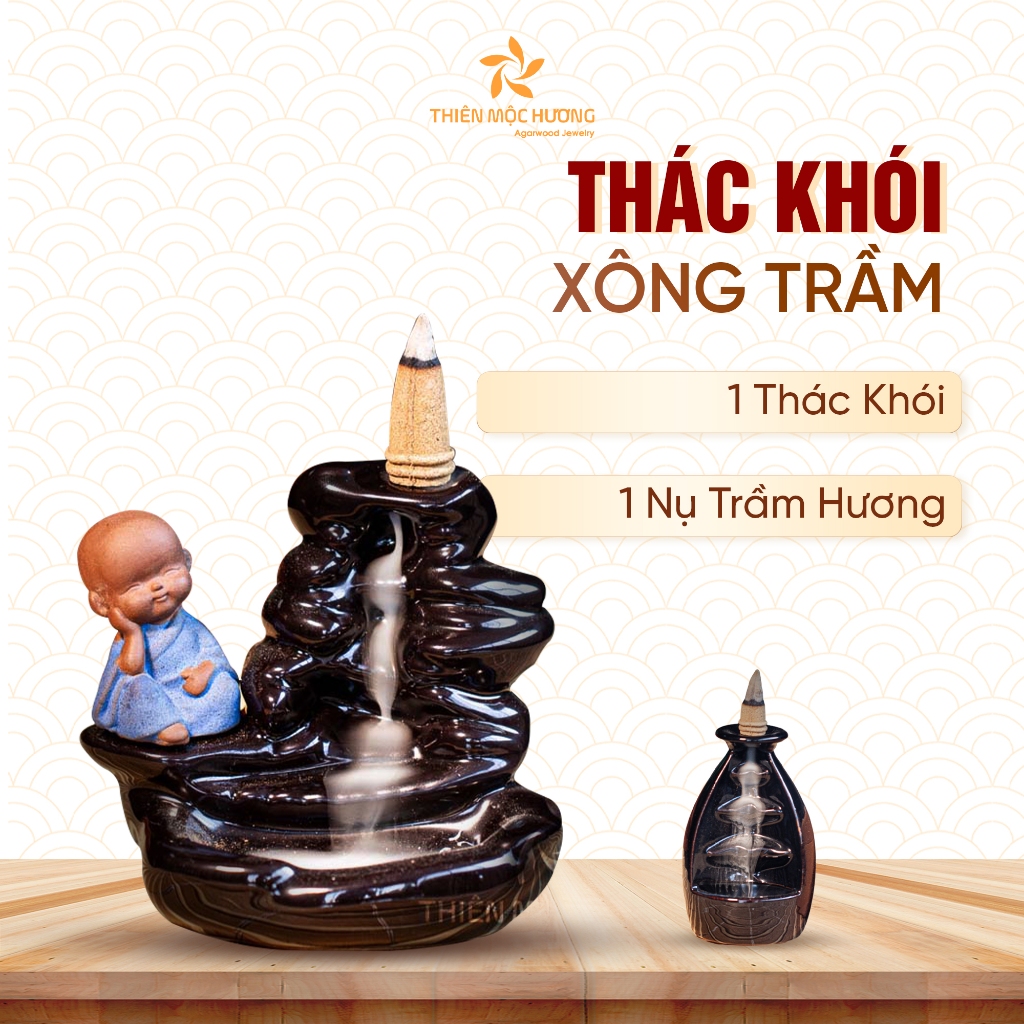 Thác khói trầm hương đốt - Thiên Mộc Hương - Xông nhà, văn phòng, nhang trầm sạch, nhang thơm