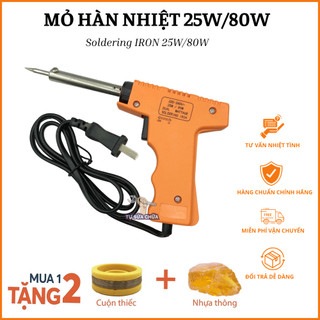 Mỏ hàn nhiệt 25W/80W hai chế độ kèm thiếc và nhựa thông