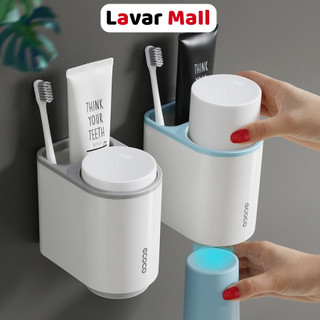 Kệ để bàn chải kem đánh răng đa năng, giá đựng cốc và bàn chải đánh răng ecoco dán tường