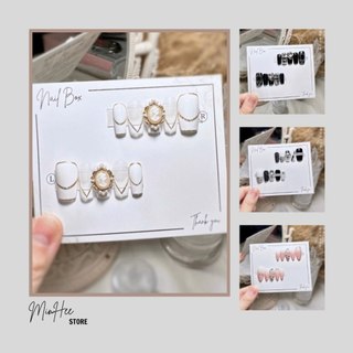 Nail box thiết kế tại tiệm nail, móng tay giả đính đá chamr cá tính xinh đẹp