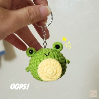 Móc khóa ếch xanh dễ thương, móc khóa bằng len handmade - Tiệm Lưuly