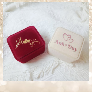 💍💕hộp nhẫn đôi nhẫn cưới in tên riêng theo yêu cầu