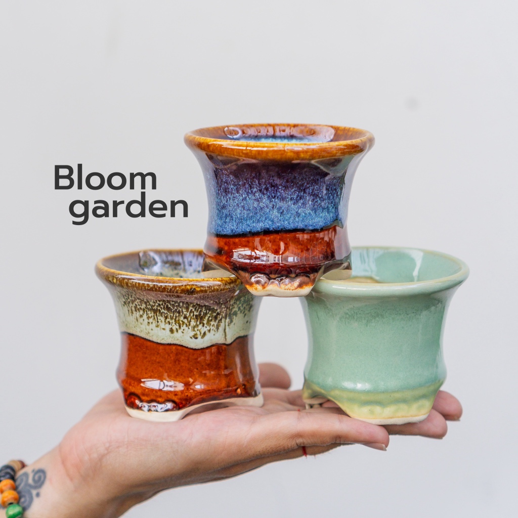 Chậu Men Vintage mini - Trụ Eo cực phẩm - Men loại 1 | Bloom Garden