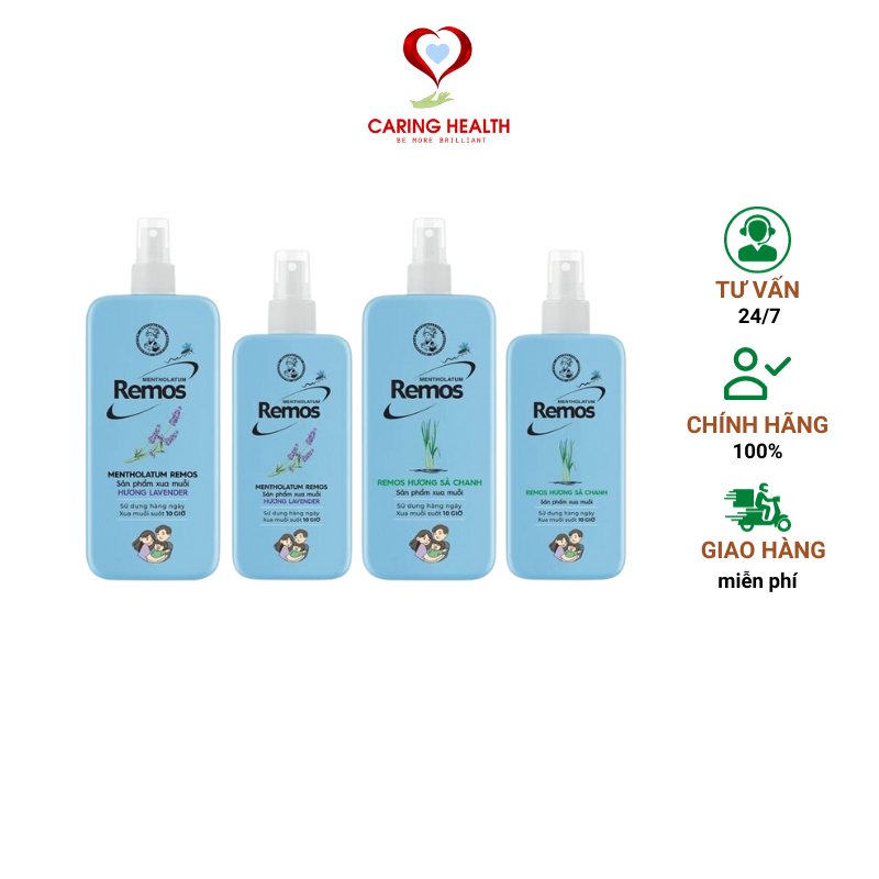 Xịt chống muỗi Remos hương sả chanh, hương lavender 70ml và 150ml