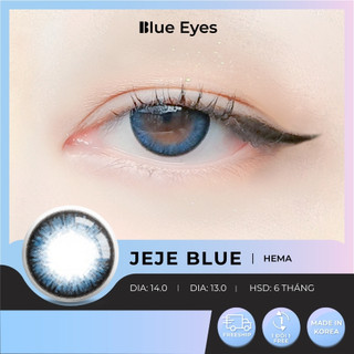 Kính áp tròng Jeje Blue Eyes, dòng lens cận sử dụng sáu tháng, giãn tròng vừa, màu xanh biển JEJ-BL