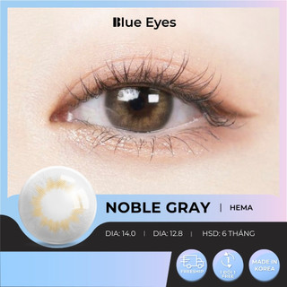 Kính áp tròng Noble Gray Blue Eyes, dòng lens cận sử dụng sáu tháng, giãn tròng vừa, màu xám lạnh phối nâu NOB-GR