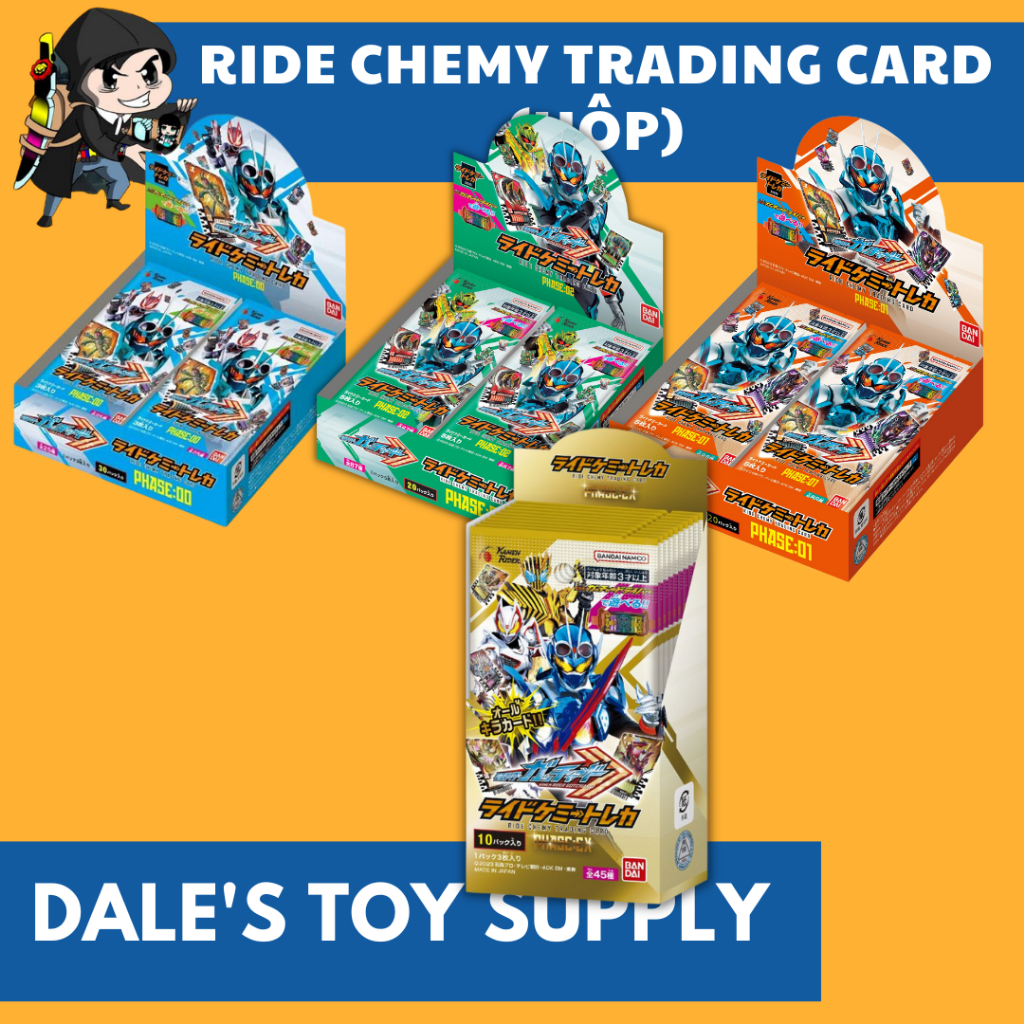 BANDAI - MỚI - Hộp nguyên thẻ ảnh sưu tầm Kamen Rider Gotchard Ride Chemy Trading Card