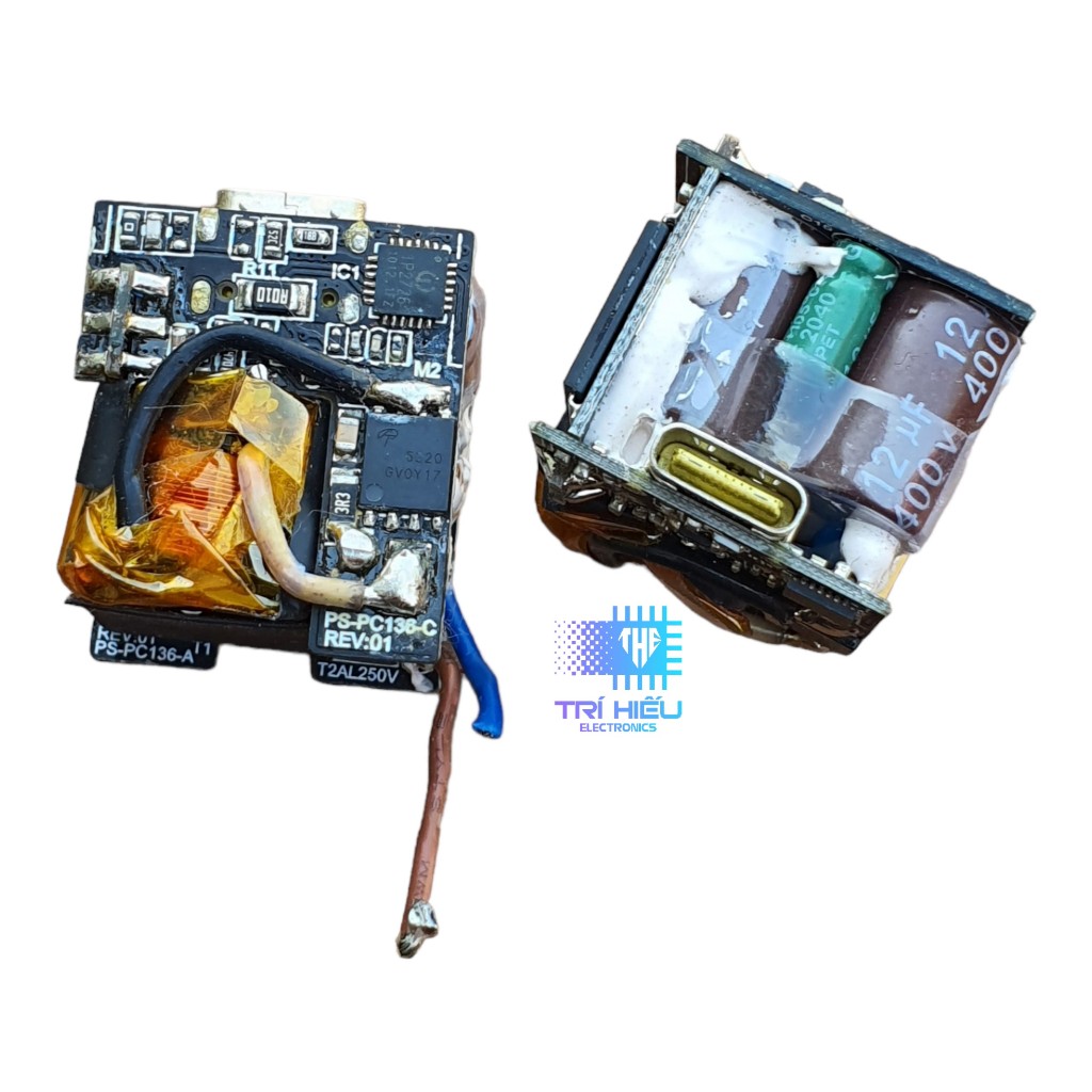 Mạch sạc nhanh Pisen GAn 20W siêu nhanh 25W Samsung typeC