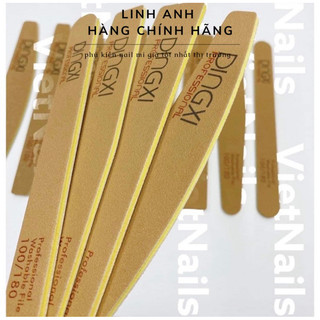 Dũa móng tay dingxi nhám da bò nâu vàng độ nhám 100/180 - dũa móng nail
