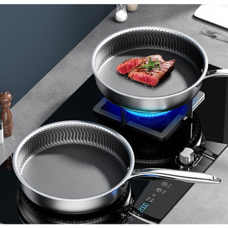 Chảo Tổ Ong Đáy Bằng 28cm. Chảo chống dính 5 lớp inox 304 khắc laser tổ ong 28cm đáy bằng