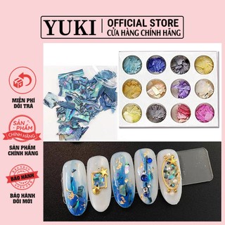 Set xà cừ 3D-set xà cừ vân đá 12 màu làm nail-xà cừ vân gỗ ẩn móng-phụ kiện trang trí móng