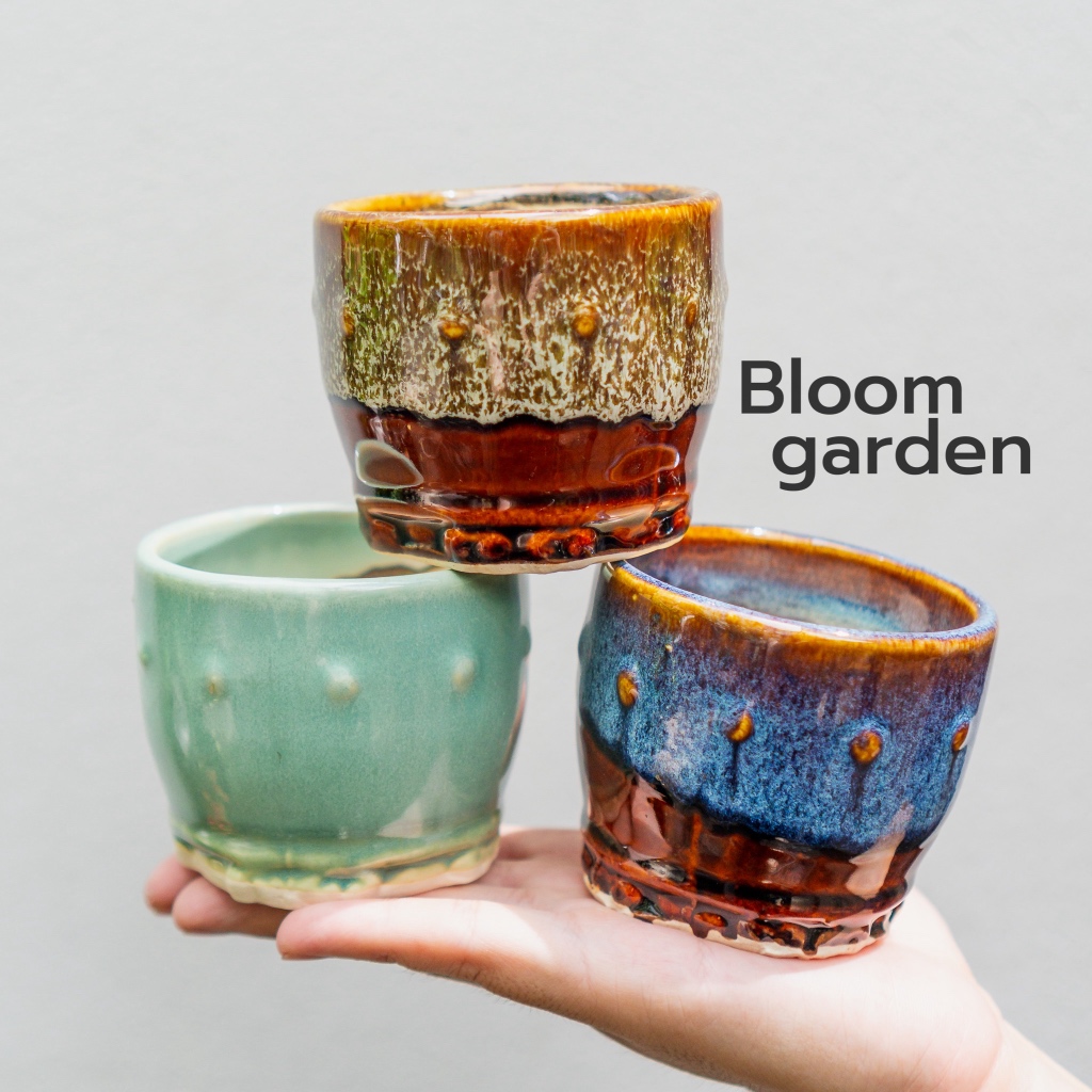 Chậu Men Vintage mini - Trụ Gai cực phẩm - Men loại 1 | Bloom Garden