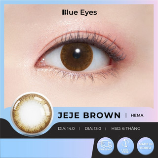 Kính áp tròng Jeje Brown Blue Eyes, dòng lens cận sử dụng sáu tháng, giãn tròng vừa, màu nâu vàng ánh kim JEJ-BR-A202