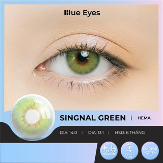 Kính áp tròng Singnal Green Blue Eyes, dòng lens cận sử dụng sáu tháng, giãn tròng to, màu xanh lá SIN-GN