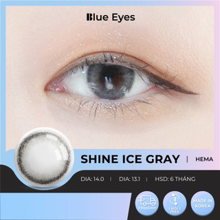 Kính áp tròng Shine Ice Gray Blue Eyes, dòng lens cận sử dụng sáu tháng, giãn tròng vừa, màu xám tây lạnh SHI-ICGR