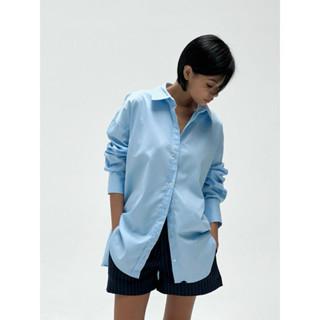  Normallife | SHIRT 03 Áo sơmi oversize màu xanh pastel đơn giản 