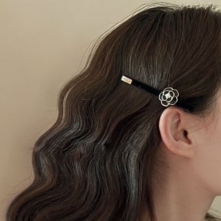 Kẹp Tóc Mỏ Vịt Nhung Hoa Trà Mỏng Phong Cách Mới