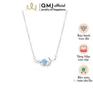Dây chuyền nữ bạc Minh nguyệt mix đá moonstone thời trang phụ kiện trang sức bạc 925 cao cấp-Q363
