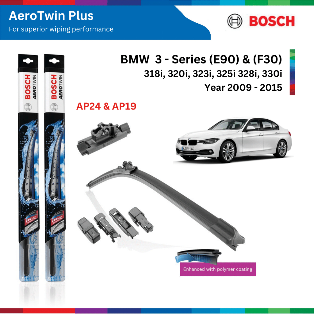 Bộ gạt mưa BOSCH AeroTwin Plus 26" & 20" BMW 3 (E90) 318i 320i 323i 325i 328i 330i đời 2009 đến 2015