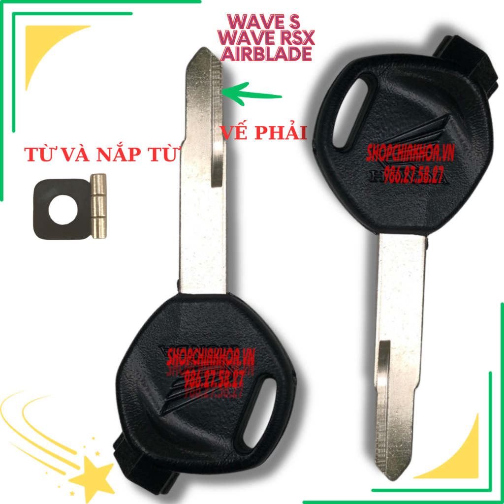 Chìa khóa từ xe wave s, rs, rsx, airblade