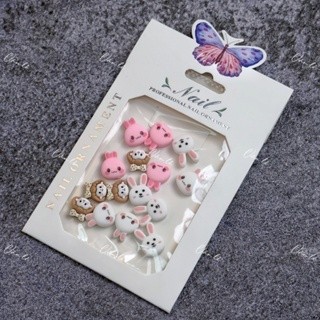 Set charm mix đầu thỏ  hoạt hình thú