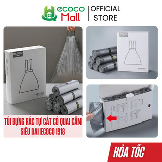 Túi đựng rác tự cắt có quai cầm siêu dai ecoco 1918 el