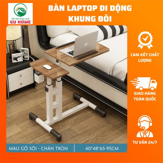 Bàn laptop đa năng tùy chỉnh độ cap có bánh xe di động