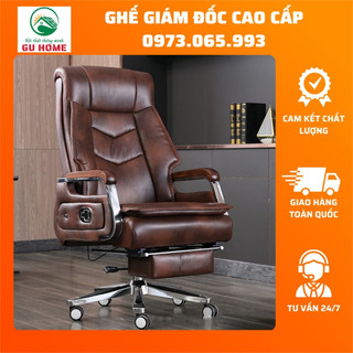 Ghế xoay giám đốc gu home- ghế giám đốc nhập khẩu, đệm ngồi dày dặn ôm người ghế có tựa chân, toát lên vẻ chất m141