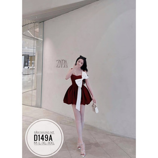 BIGSIZE Đầm nhung nơ D149A