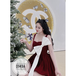 BIGSIZE Đầm nhung nơ D149A