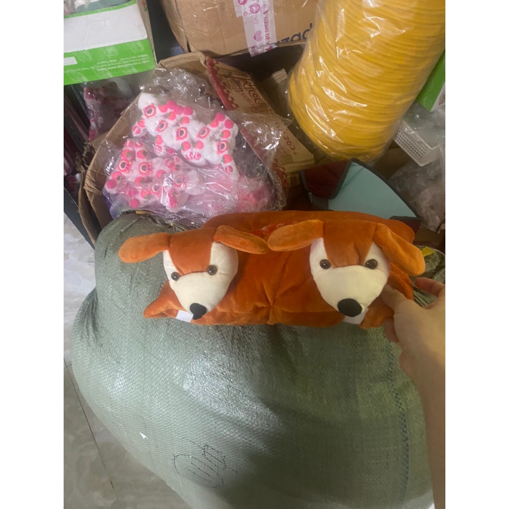 Gối Đi Xe Máy Cho Bé 2 Đầu Thú chó nâu